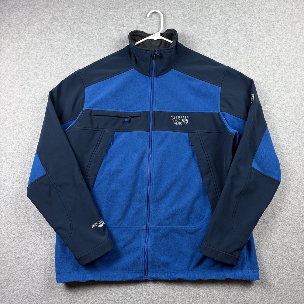 Mountain Hardwear Jacket Mens XL Blue Softshell Fleece Airshield Elite Full Zip